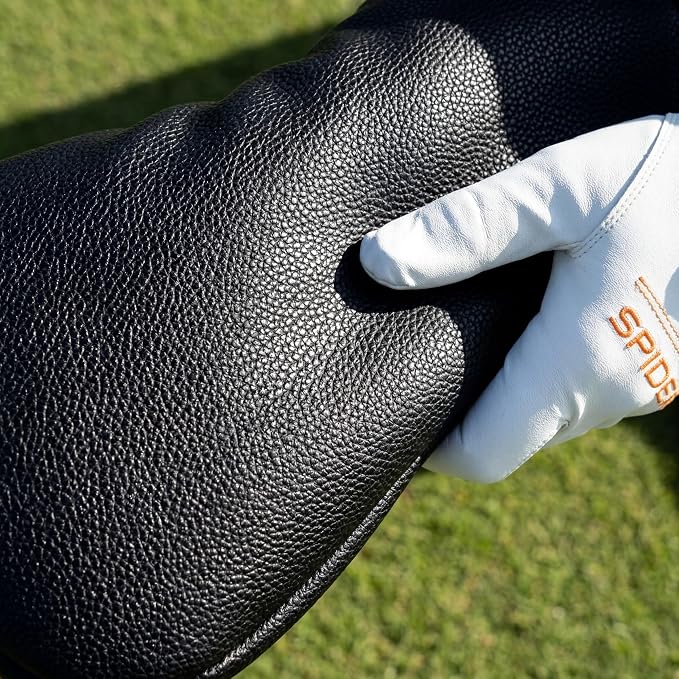 Vesperlux Spider Golf Headcovers Driver Wood Hybrid Iron | Waterproof Leather, Magnetic Putter Cover, Anti-Slip Fit, Full Protection, Durable, Fits Alignment Stick, Men's Golf Gift