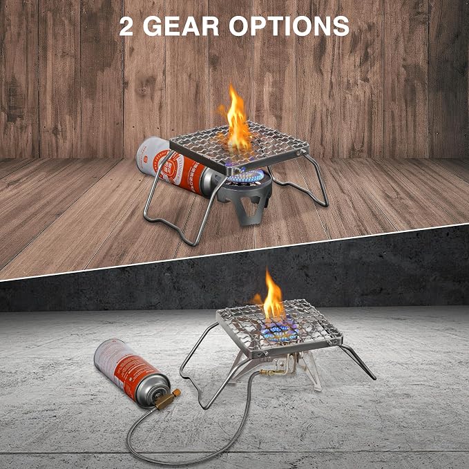 REDCAMP 6" Small Folding Campfire Grill with Mini Alcohol Stove