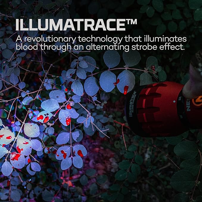 NEBO IllumaTrace Blood Tracker Flashlight | 180 Lumens, 3 Hour Run Time, Rechargeable Tracking Light for Big Game Hunters, Waterproof, High Grip Handle, White Light Mode, Includes USB Charging Cable