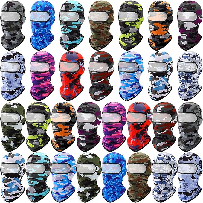 Vicenpal 30 Pcs Balaclava Ski Mask Full Face Cover Neck Gaiter UV Sun Protection for Outdoor Sports Cycling Bandana