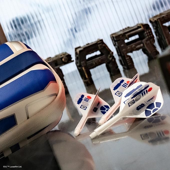 Target Darts Star Wars R2-D2 K Flex Integrated Dart Flights & Shafts | R2D2 Pack of 3 K-Flex, No.2 & No.6 | Short, Intermediate & Medium Disney Kflex Accessories