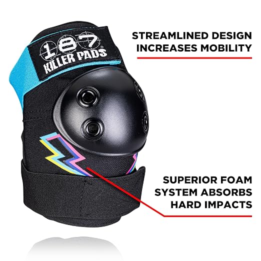 187 Killer Pads Six Pack Pad Set, Protective Gear for Elbows, Knees, and Wrists - Ideal for Skateboarding, Roller Skating, and Inline Skating