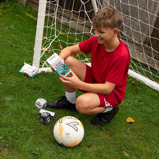 Shuffle Up Tricks & Kicks Dice Soccer Game - Soccer Gadgets, Trainer, Fun Training Equipment for Kids, Gifts for Boys and Girls Ages 7-12, Indoor Outdoor Family Games, 2 Kick Ups Football Dice