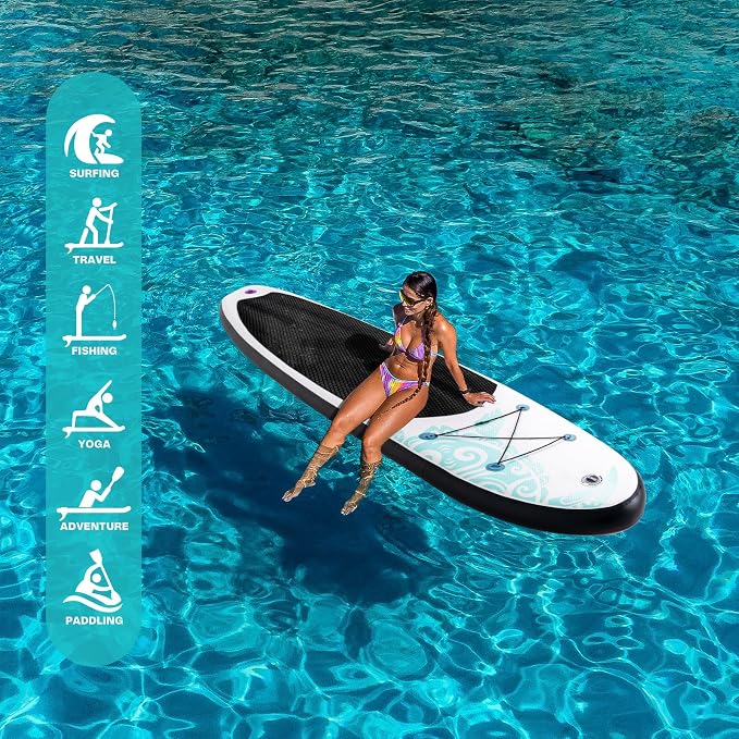 FunWater Inflatable Stand Up Paddle Board with Premium SUP Paddleboard Accessories, Anti-Slip EVA Deck, 11'6''/11'/10'6'' Paddle Boards for Adults & Youth of All Skill Levels