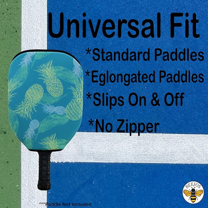 BeeJos Hawaiian Collection: Premium Slip-On Pickleball Paddle Cover-Fits Standard Size Paddles-Zipperless (Paddle not Included)