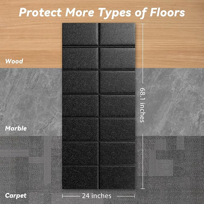Walking Pad Mat – 68" x 24", 1/4" Thick Non-Slip Treadmill Mat for Carpet Floors & Hardwood, Shock Absorbing Exercise Mat & Under Treadmill Mat for Floor Protection in Home Gym