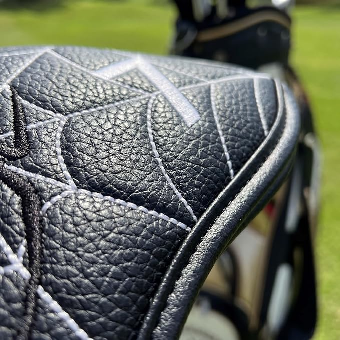 Vesperlux Spider Golf Headcovers Driver Wood Hybrid Iron | Waterproof Leather, Magnetic Putter Cover, Anti-Slip Fit, Full Protection, Durable, Fits Alignment Stick, Men's Golf Gift