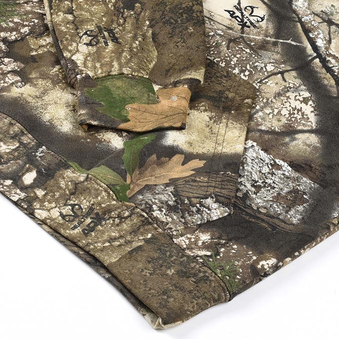 Bell Rangers Realtree APX Camo Hoodie Men & Women - Premium Fleece Hunting Gear with Zippered Pocket
