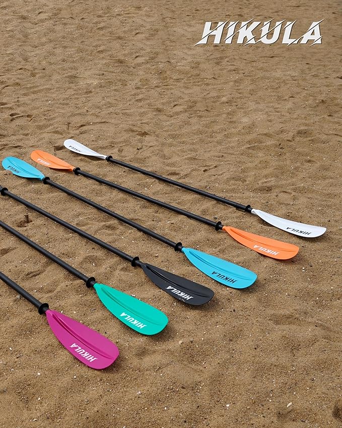 Kayak Paddles Aluminum Shaft Paddle with Nylon Blades, Floating Adjustable Kayaking Oars, 3 Piece, 220-240cm/86-94 Inches,Black/Rose/Teal