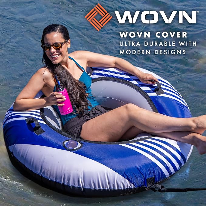 GoSports WOVN River Tube with Premium Canvas Cover - Heavy Duty Float for Rivers, Lakes, & Pools - Lido