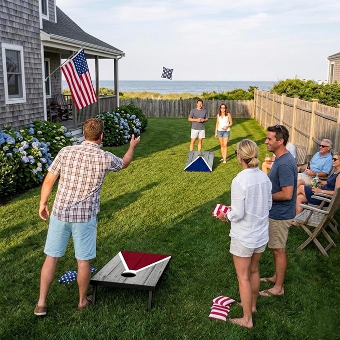 Portable Cornhole Board Set - Premium MDF Wood Corn Hole Game with 8 Regulation Bean Bags, for Backyard, Camping, and Outdoor Tailgating - Choose 3x2' Tailgate or 4x2' Regulation Size