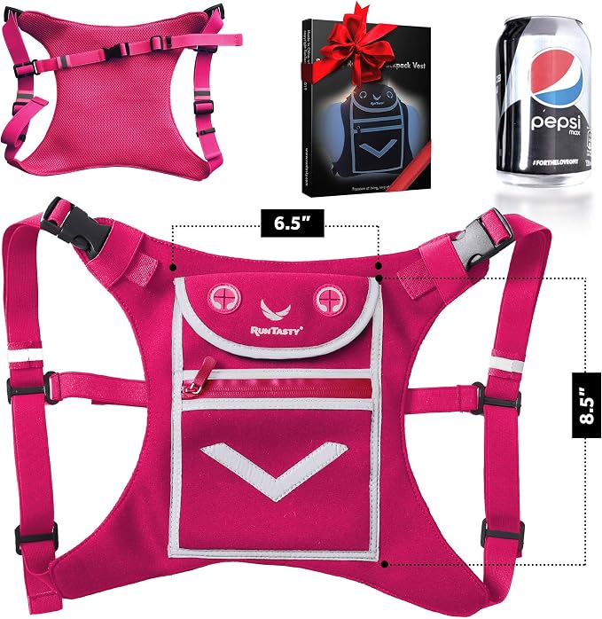 Running Mini Backpack Vest for Men & Women - Hi-viz gear, Holds Valuables, any Phone - Ideal for Fitness, Walking, Cycling!