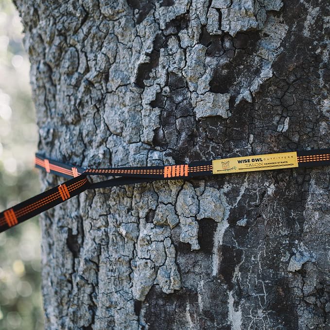 Wise Owl Outfitters Hammock Straps for Trees – 10ft Heavy-Duty Tree Hanging Kit with Carabiners, 38 Loops & Hooks – Essential Hammock Accessories for Camping