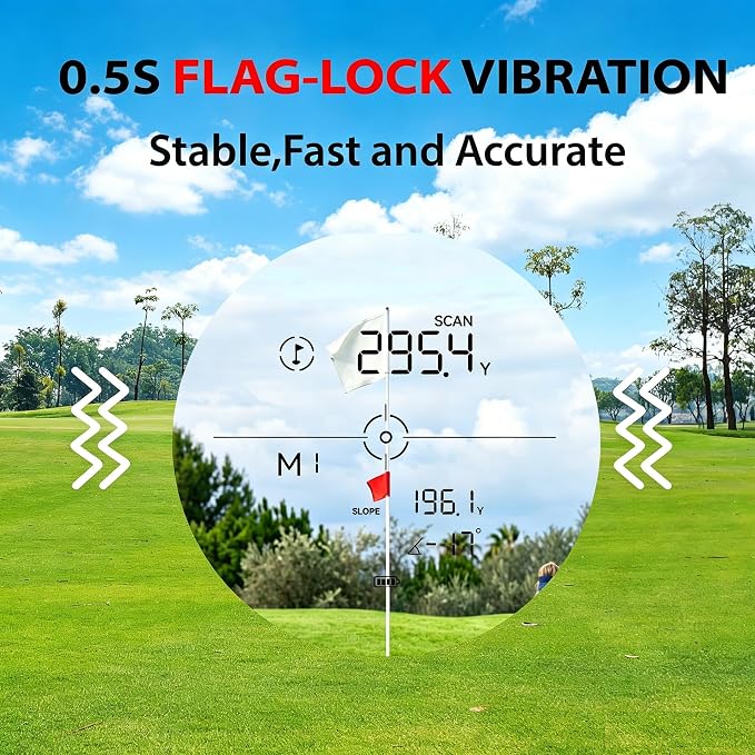 Gogogo Sport Vpro GS24 Golf & Hunting Laser Rangefinder, 7X Magnification, 1200 Yard Distance Measuring Range Finder with High-Precision Flag Pole Locking Vibration Function Slope Mode Continuous Scan