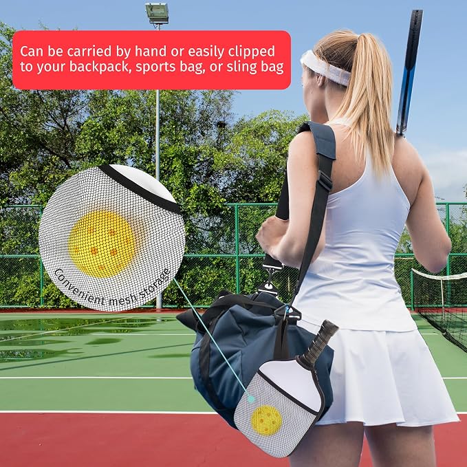 Custom Pickleball Neoprene Paddle Cover w/Inner Net Pockets, Neoprene Case for Rackets, Court Accessories and Game Equipment for Player, Racquetball Case