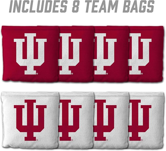 YouTheFan Officially-Licensed NCAA Set of 8 Cornhole Bags - All Weather Dual Sided Slide & Stop - Regulation Size with Carry case