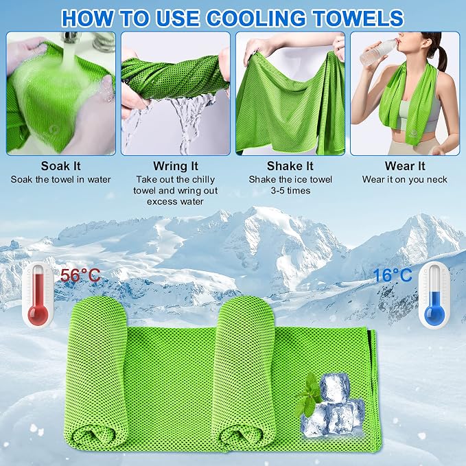 Sukeen Cooling Towel for Neck and Face(40"x12"), 40pack Bulk Ice Towel, Quick Dry Sports Cool Towels, Soft Breathable Sweat Towels for Workout, Yoga, Golf, Gym, Camping, Sport, Running