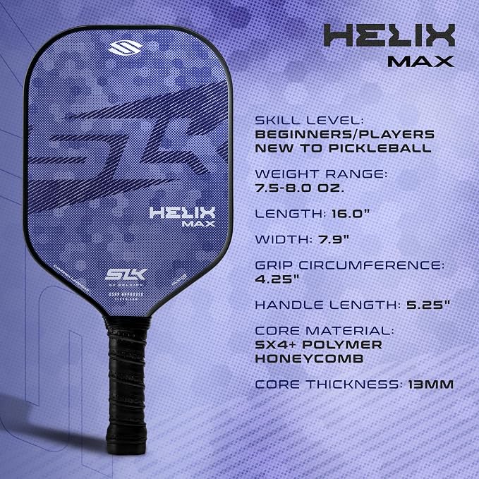 Selkirk Sport SLK Helix Pro Pickleball Paddle | Thermoformed Carbon Fiber Pickleball Paddles with Carbon Fiber & Fiberglass Hybrid Face | Unmatched Control