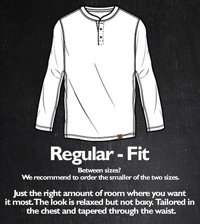 Venado Henley Long Sleeve Shirts for Men - Mens Henley with Flex Material