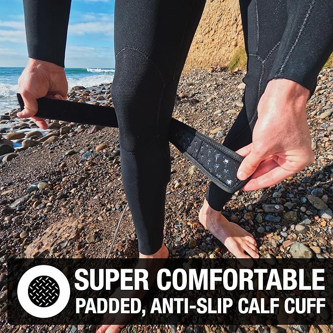 Ho Stevie! Longboard Calf Leash - Noseride Without Tripping - Strong, Light, Tangle-Free, Comfy Anti-Slip Leg Cuff with Key Pocket - 9/10/11 Feet