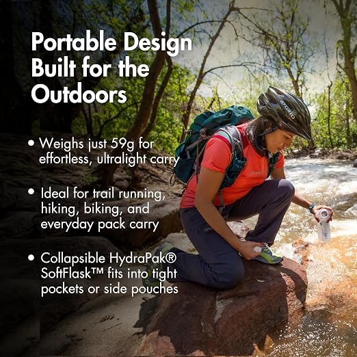 Katadyn BeFree Collapsible Water Filter Bottle 0.6L for Hiking, Trail Running & Backpacking | Ultralight 59g Squeeze Filter Removes Bacteria, Protozoa & Sediment, BPA-Free, EZ-Clean Membrane