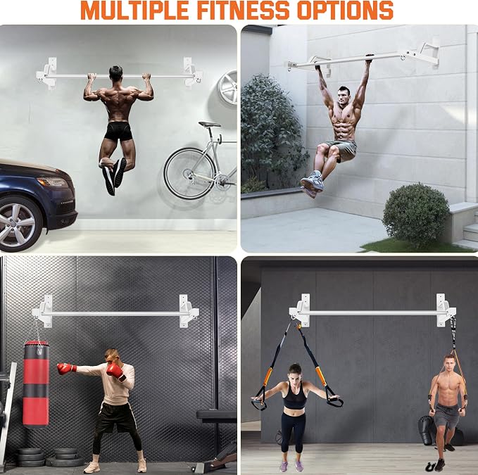 2026 Upgrade Pull Up Bar Wall Mounted - 600 lbs Heavy Duty Strength Training Pull-Up Bars, Ideal Rogue Pull Up Bar for Home and Commercial Gym, Easy Installation Chin Up Bar, Versatile Garage Pullup Bar