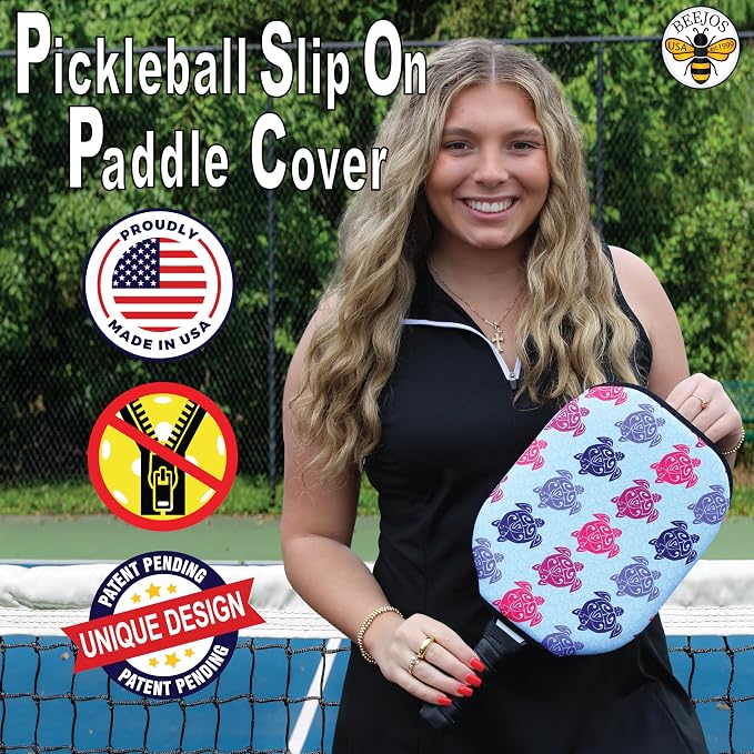 BeeJos Hawaiian Collection: Premium Slip-On Pickleball Paddle Cover-Fits Standard Size Paddles-Zipperless (Paddle not Included)