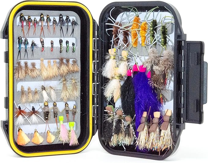 Outdoor Planet 24/48/66/72 Premium Hand Tied Fly Fishing Flies Assortment | Fly Boxes Included | Dry, Wet, Nymphs, Streamers, Wooly Buggers, Terrestrials | Trout, Bass Lure Set, Kit, Gift