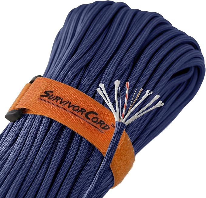 SurvivorCord Paracord - From Titan Survival - Patented 620LB Strength 550 Military Paracord with 3 Strands - Heavy Duty 550 Hank Cord Camping & Outdoor - Paracord with Firestarter & Survival Cord