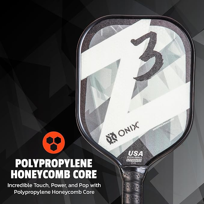 Onix Graphite Z5 Carbon Fiber Pickleball Paddle with Wide-Body Shape, Honeycomb Core & Graphite Face