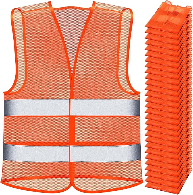 Unittype Reflective Safety Vests Hi Vis Work Vest Mesh High Visibility Silver Strip Adjustable Size for Men Women Outdoor