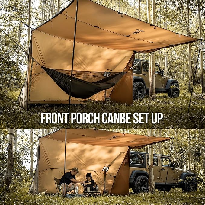 OneTigris ROCDOMUS Hot Tent with Stove Jack, 3000mm Waterproof, Versatile Lightweight Hammock Tent for Camping, Hiking, Backpacking, Bushcraft, Car Trips