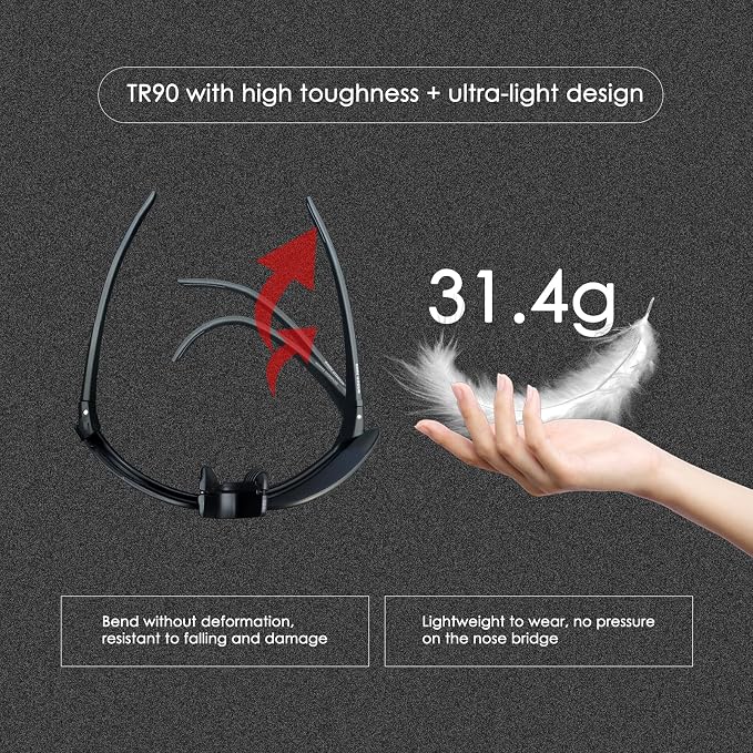 Sunglasses TR90 Frame Anti-Slip Full Coating HD Lens UV400 Protection Cycling Multi-Sport