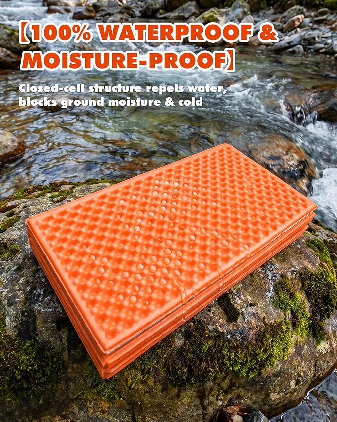 Camping Foam Sleeping Pad Lightweight Closed Cell Folding Camping Mat Moisture-Proof Camping Mattress Portable for Outdoor Hiking Mountaineering Blue