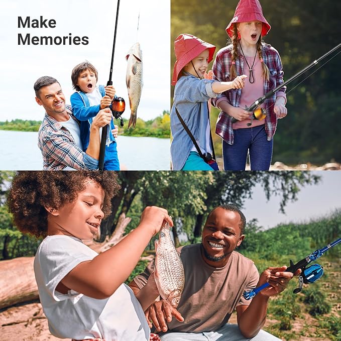 Lanaak Kids - Toddler Fishing Pole & Tackle Box, Beginner Combo kit, for Ages 5-12