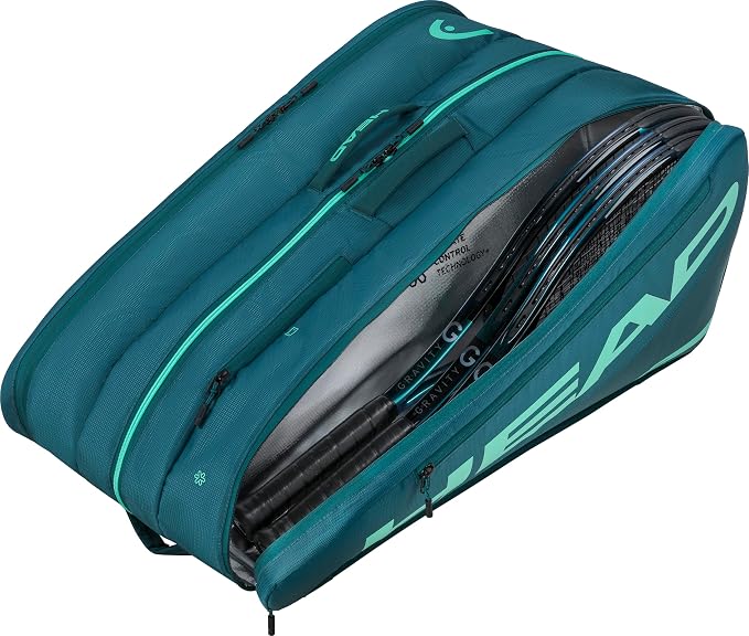 HEAD Tour Racquet Bag XL (12R) Tennis Bag - Holds Up to 12 Racquets, CCT+ Climate Control Technology, 3 Main Compartments, Shoe Pocket & Backpack Carry System