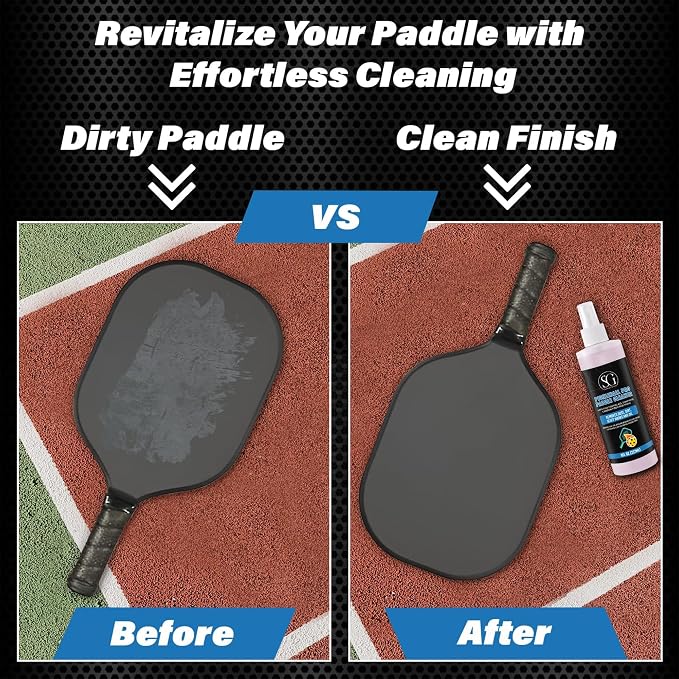 Pickleball Paddle Cleaner Spray - Removes Dirt, Ball Residue, Scuff Marks- EPA Safer Ingredients, Pickleball Accessories, Pickleball Gifts, Presidents Day Deals - 8 FL Oz