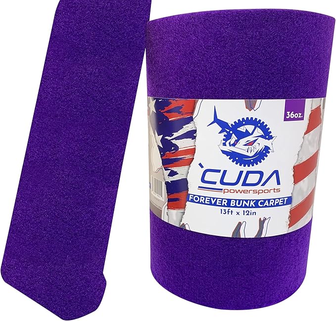 Boat Trailer Bunk Carpet (Purple)- 36oz Forever Boat Bunk Carpet (9" W x 150'L, Purple) Bunk Board Carpeting for Bunks