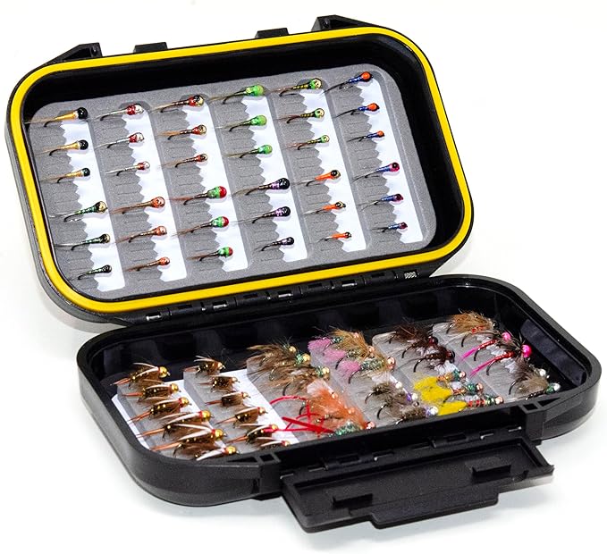 Outdoor Planet 24/48/66/72 Premium Hand Tied Fly Fishing Flies Assortment | Fly Boxes Included | Dry, Wet, Nymphs, Streamers, Wooly Buggers, Terrestrials | Trout, Bass Lure Set, Kit, Gift