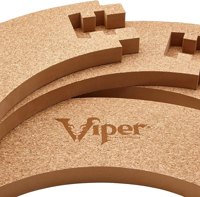 Viper Defender Cork-Lined Dartboard Surround Reversable Wall Protector, Fits 17.75" and 18" Bristle Dartboards, Compression-Fit Tool-Free Easy Mounting, Tan, Round, 28.25" Diameter x 1" Thick
