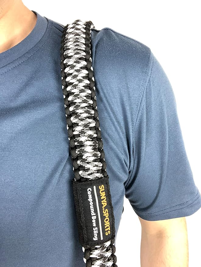 SUNYA Paracord Compound Bow Sling with V2 Upgraded Magnetic Connection System. Lightweight Hands Free Shoulder Carrying Sling for Bow Hunting, Field Archery and 3D