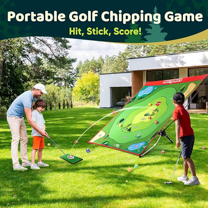 Golf Chipping Game Set: Portable Indoor & Outdoor Sticky Golf Games Fun, Family Backyard Yard Golf Target Game Set (Golf Club Not Included)