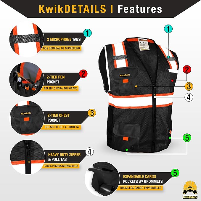 KwikSafety - BIG KAHUNA Safety Vest | Base & Limited Edition | Class 2 Reflective Vest ANSI OSHA Safety Vest for Men