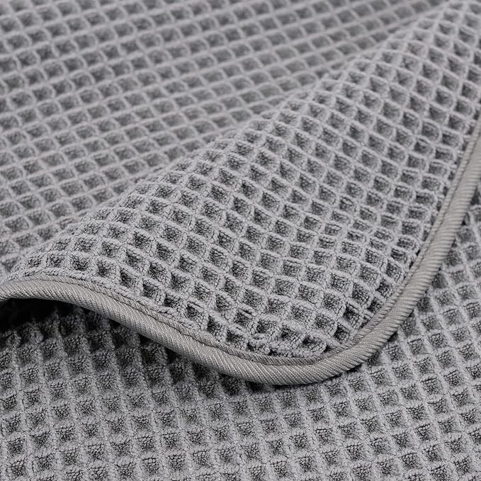 POLYTE 430 GSM Microfiber Quick Dry Lint Free Bath Sheet, 70 x 35 in, Set of 2 (Waffle Weave)