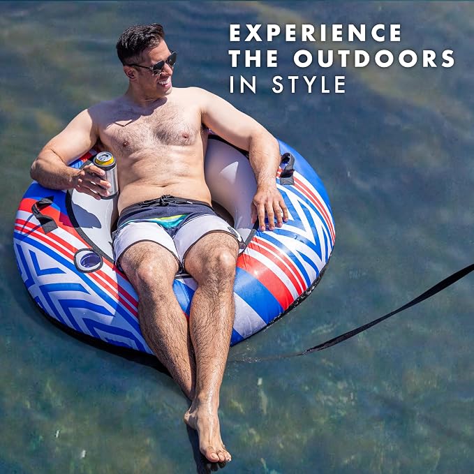 GoSports WOVN River Tube with Premium Canvas Cover - Heavy Duty Float for Rivers, Lakes, & Pools - Baja