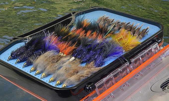 Extra Large Double Sided Water Proof Boat Fly Box with Handle - 424 Slots - Holds Streamers to Nymphs