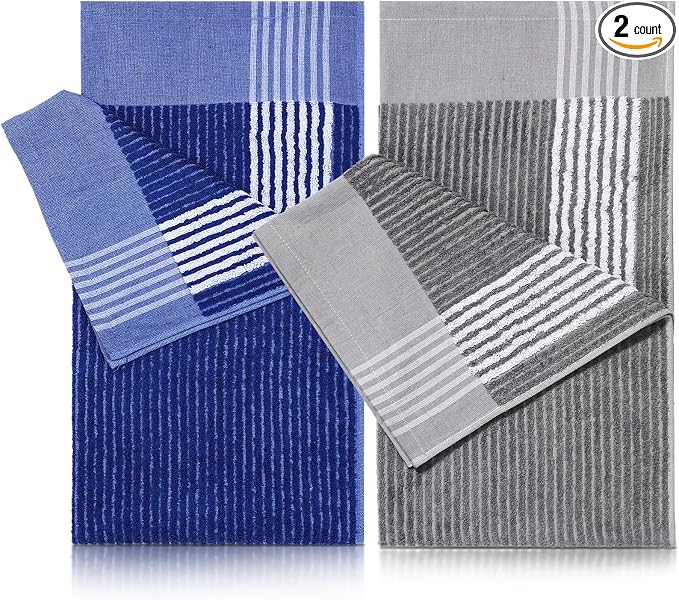 Buryeah Golf Towel 22 x 44 Inch Cotton Golf Caddy Towel Camping Large for Caddies Golfers Tour Players Club with Stripe