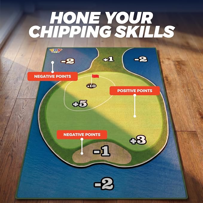 TOY Life Golf Chipping Game Set –Golf Sticky Battle Mat with 20 Sticky Balls & Hitting Mat, Fun Backyard Chip Game for Adults & Kids, Indoor/Outdoor Play