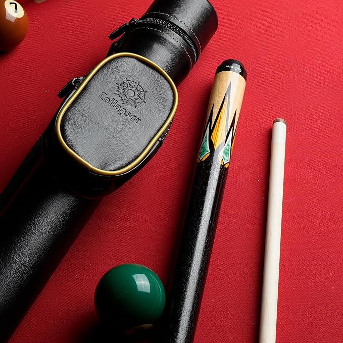 Collapsar CA Pool Stick with 1X1 Hard Case,58" Maple Professional Billiard Cue Stick,19-21 oz Pool Cue Set