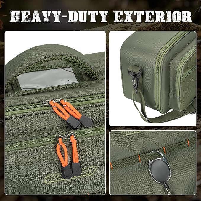 QualyQualy Fly Fishing Rod Travel Case, Heavy-Duty Fly Rod Bag Padded Protection & Portable Travel Fishing Rod Case with Shoulder Strap